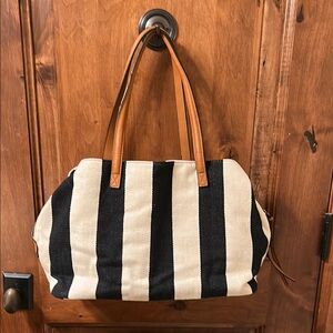 Blue and Off-White Nautical Themed Tote